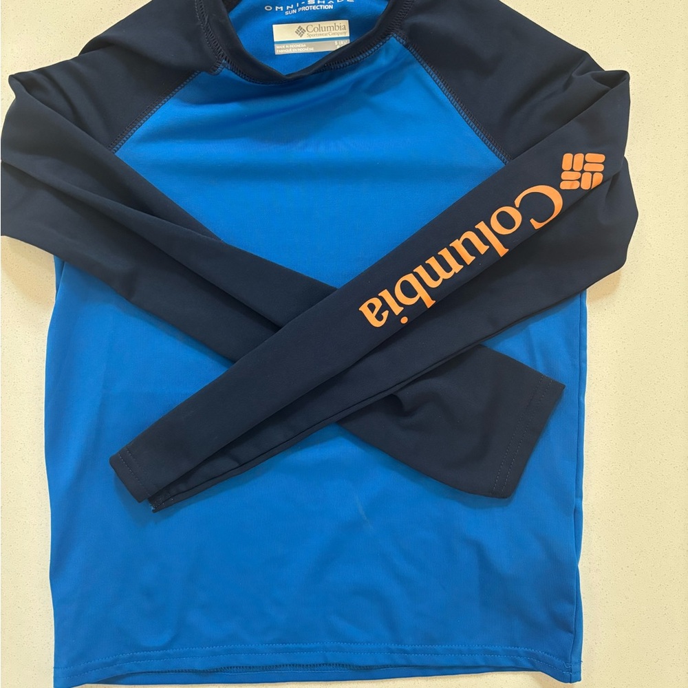 Columbia Blue and Navy Long Sleeve Sun Shirt